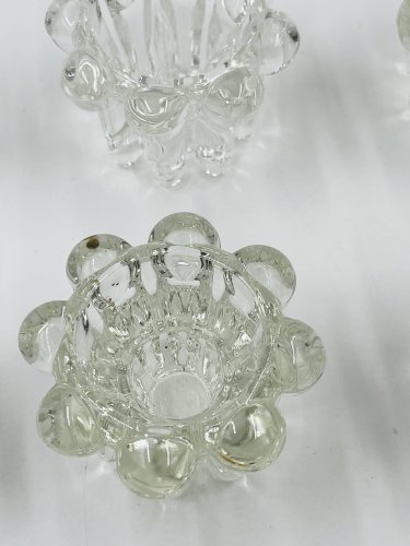 Lot de 6 bougeoirs fleurs vintage par VMC Reims - Années 60