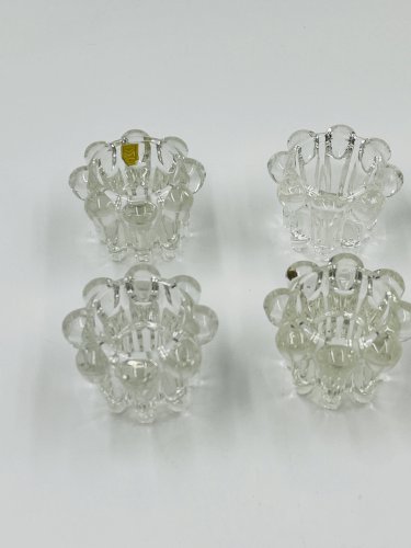 Lot de 6 bougeoirs fleurs vintage par VMC Reims - Années 60