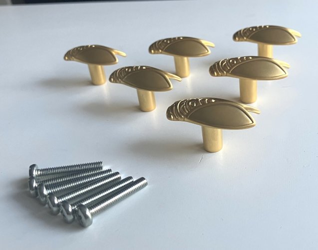 lot de 6 boutons de tiroir porte en forme de cigale metal dore