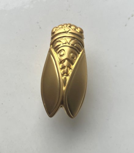 lot de 6 boutons de tiroir porte en forme de cigale metal dore