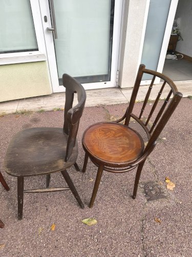 lot de 6 chaises bistrot dépareillées bois vintage