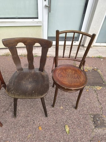 lot de 6 chaises bistrot dépareillées bois vintage