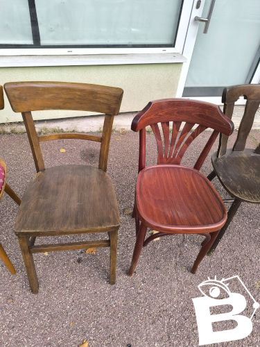 lot de 6 chaises bistrot dépareillées bois vintage