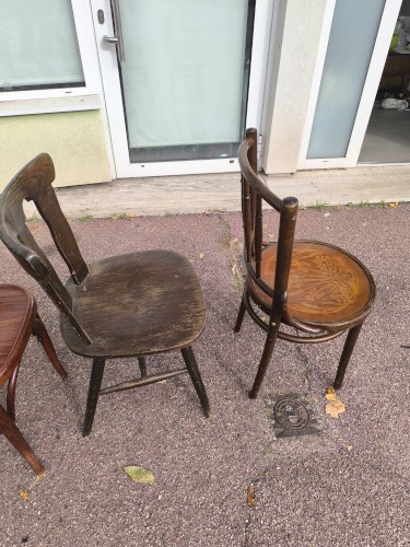 lot de 6 chaises bistrot dépareillées bois vintage