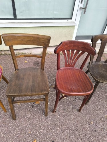 lot de 6 chaises bistrot dépareillées bois vintage