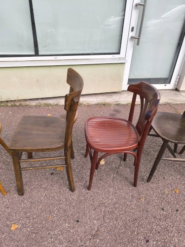 lot de 6 chaises bistrot dépareillées bois vintage
