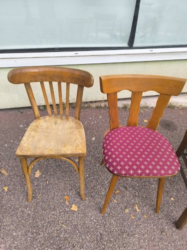 lot de 6 chaises bistrot dépareillées bois vintage