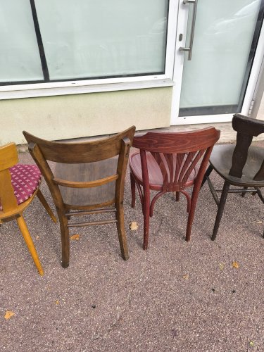 lot de 6 chaises bistrot dépareillées bois vintage