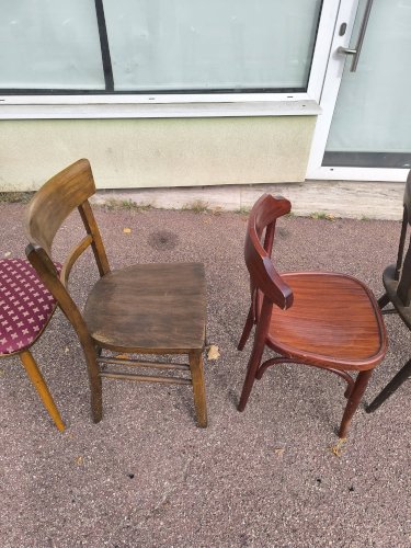 lot de 6 chaises bistrot dépareillées bois vintage