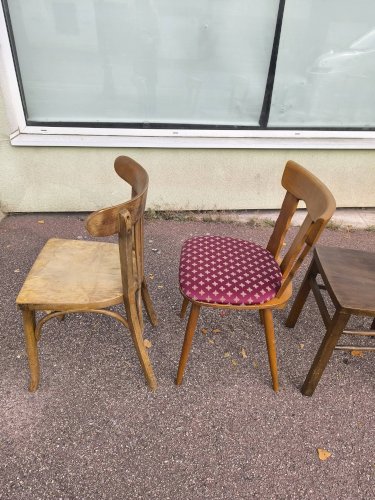 lot de 6 chaises bistrot dépareillées bois vintage