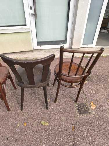 lot de 6 chaises bistrot dépareillées bois vintage