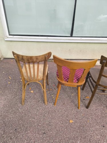 lot de 6 chaises bistrot dépareillées bois vintage
