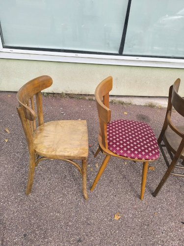 lot de 6 chaises bistrot dépareillées bois vintage