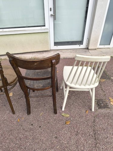 lot de 6 chaises bistrot dépareillées Vintage - Bois