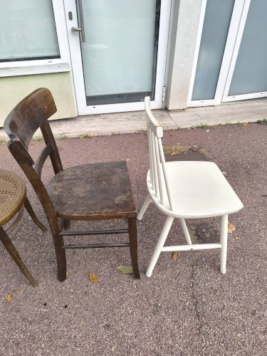 lot de 6 chaises bistrot dépareillées Vintage - Bois
