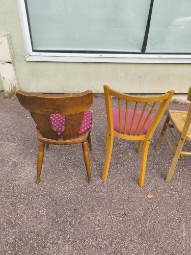 lot de 6 chaises bistrot dépareillées Vintage - Bois