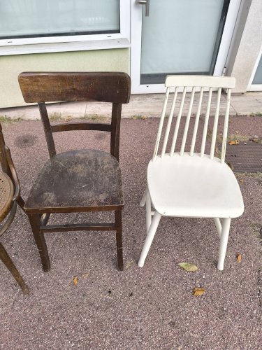 lot de 6 chaises bistrot dépareillées Vintage - Bois
