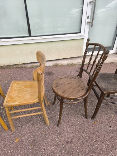 lot de 6 chaises bistrot dépareillées Vintage - Bois