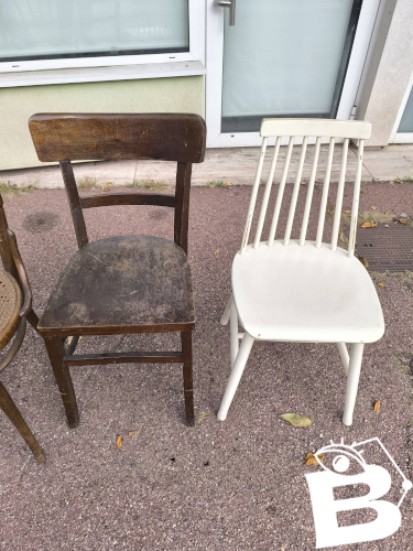 lot de 6 chaises bistrot dépareillées Vintage - Bois
