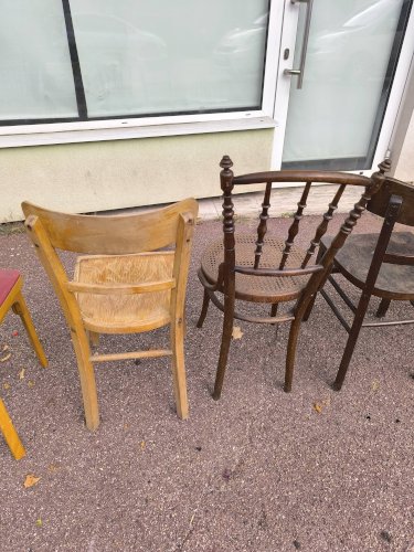 lot de 6 chaises bistrot dépareillées Vintage - Bois