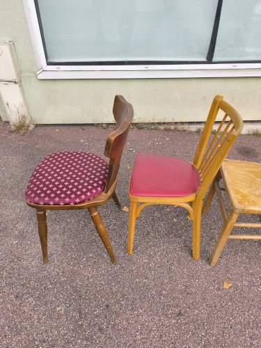 lot de 6 chaises bistrot dépareillées Vintage - Bois