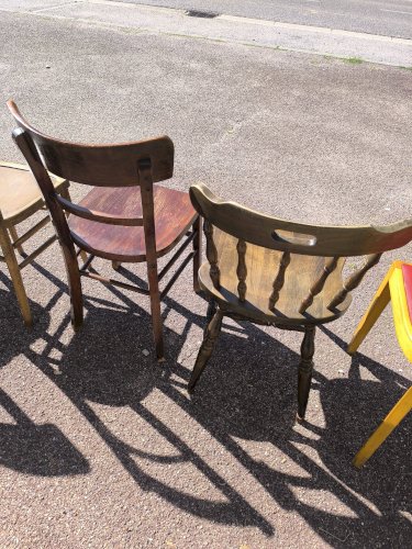 Lot de 6 chaises de bistrot dépareillées bois