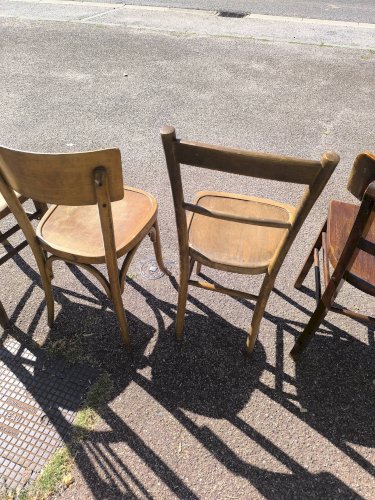 Lot de 6 chaises de bistrot dépareillées bois