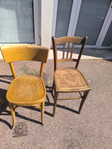 Lot de 6 chaises de bistrot dépareillées bois