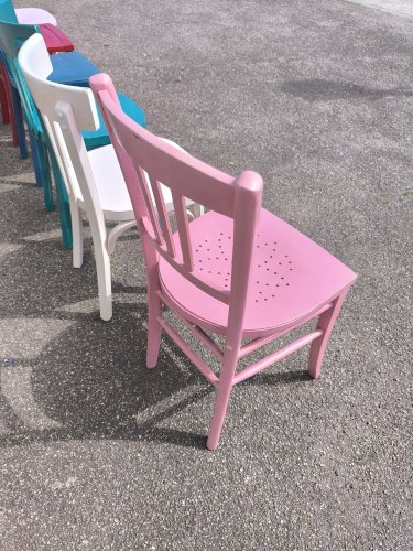 Lot de 6 chaises en bois bistrot dépareillé vintag