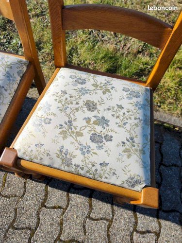 Lot de 6 chaises en bois Tissu floral