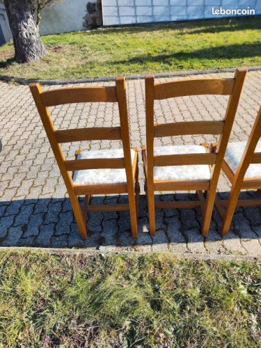 Lot de 6 chaises en bois Tissu floral