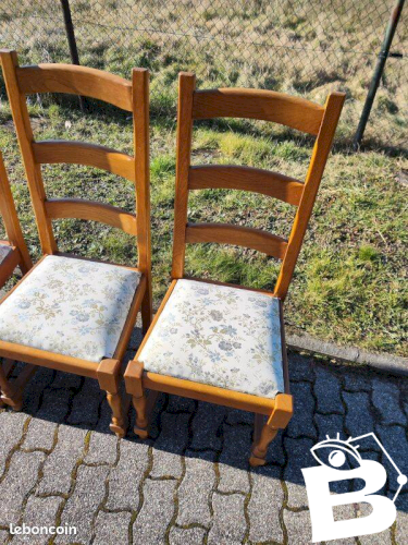 Lot de 6 chaises en bois Tissu floral