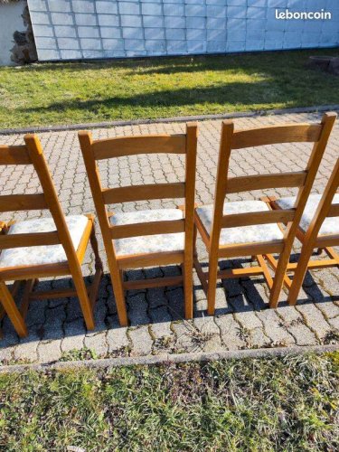 Lot de 6 chaises en bois Tissu floral
