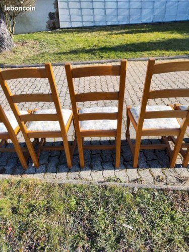 Lot de 6 chaises en bois Tissu floral