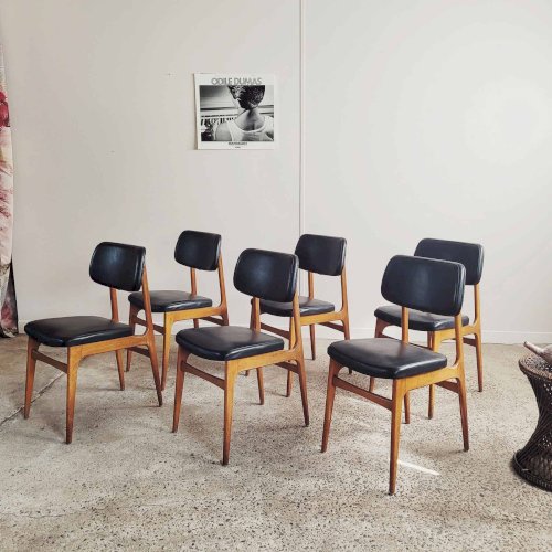 Lot de 6 chaises vintage Stella style scandinave