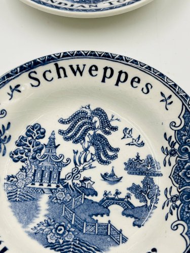 Lot de 6 coupelles publicitaires Schweppes Gien