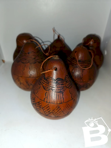 lot de 6 gourdes decoratifs travail sans doute sud americain en bon etat