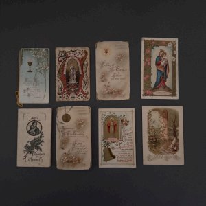 Lot de 6 images pieuses en couleur fin XIXe début XXe M3733