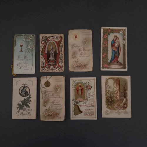 Lot de 6 images pieuses en couleur fin XIXe début XXe M3733