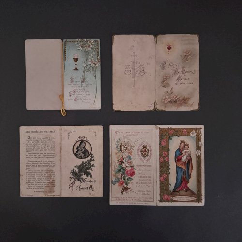 Lot de 6 images pieuses en couleur fin XIXe début XXe M3733