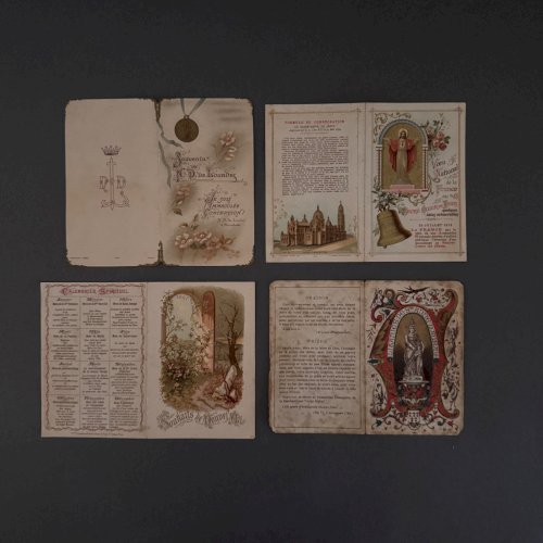 Lot de 6 images pieuses en couleur fin XIXe début XXe M3733