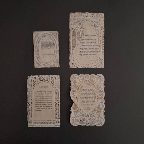 Lot de 6 images pieuses gaufrées en couleur canivets M3738