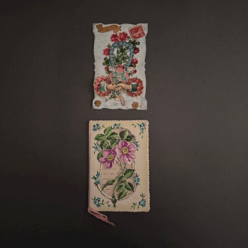 Lot de 6 images pieuses gaufrées en couleur canivets M3738