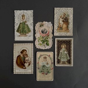 Lot de 6 images pieuses ou canivets XIXe A5780
