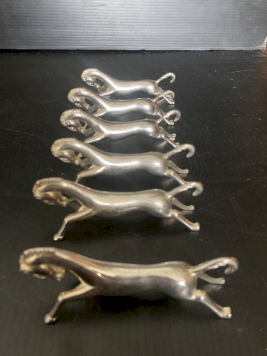 lot de 6 Portes Couteau cheval  métal argenté  Ancien Vintage décoration table