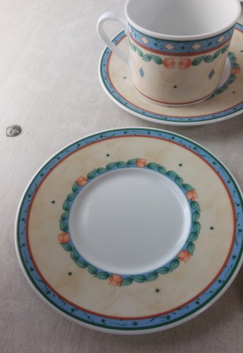 Lot de 6 tasses + 6 sous tasses, en céramique, Heinrich Winterling