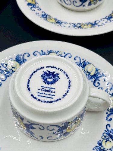 Lot de 6 tasses à expresso et 6 sous-tasses Villeroy & Boch – Modèle Cadiz