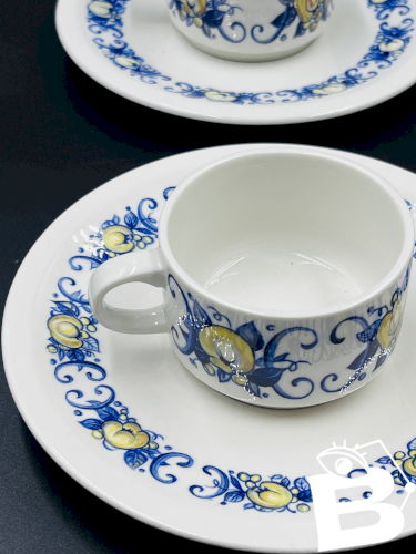 Lot de 6 tasses à expresso et 6 sous-tasses Villeroy & Boch – Modèle Cadiz