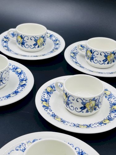 Lot de 6 tasses à expresso et 6 sous-tasses Villeroy & Boch – Modèle Cadiz