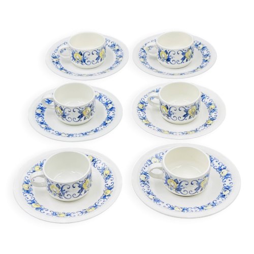 Lot de 6 tasses à expresso et 6 sous-tasses Villeroy & Boch – Modèle Cadiz